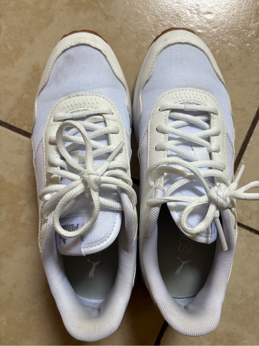 Puma Women's White Lace-Up Athletic Sneakers